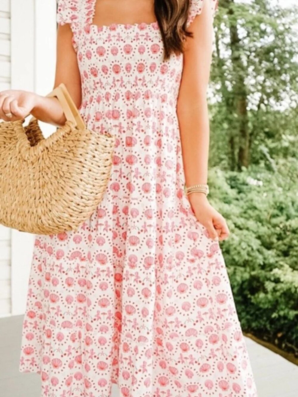 ✨ Hill House Home "Ellie" Nap Dress Mermaid Seashell Pink Midi Dress Size XS✨